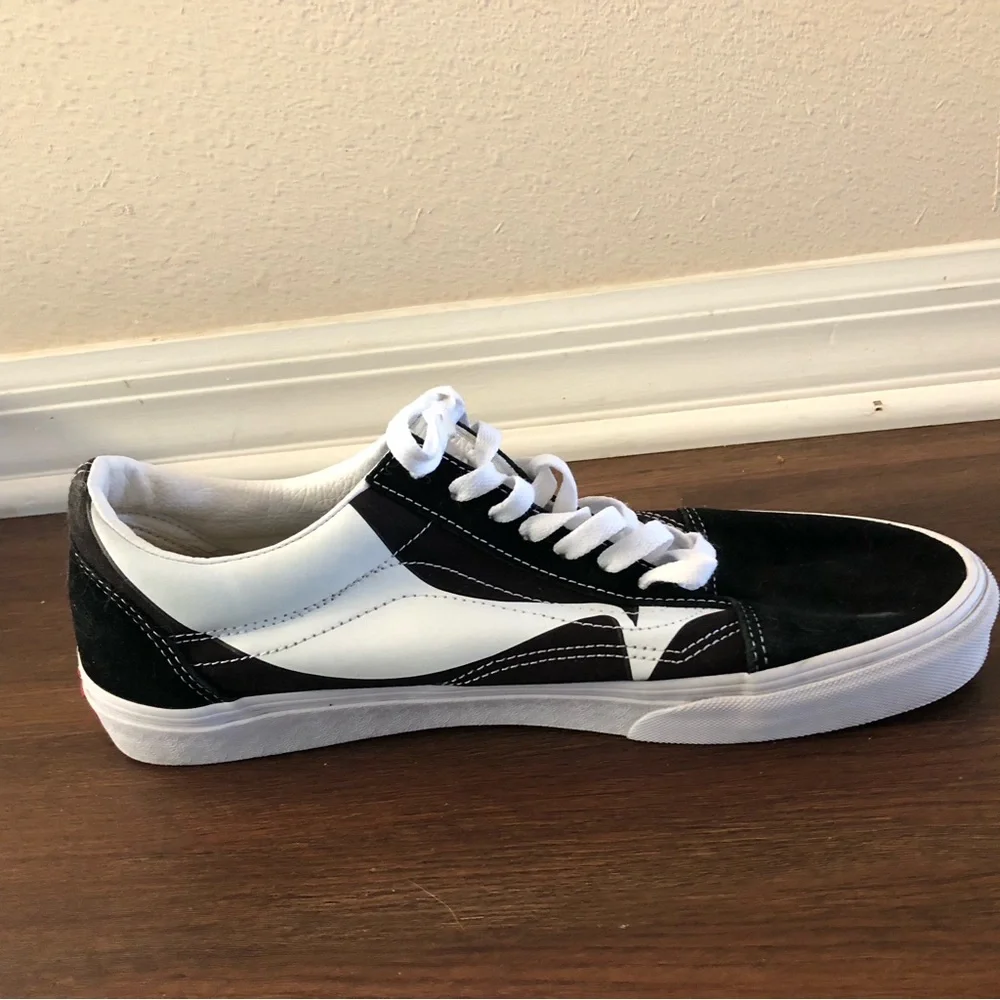 VANS Old Skool Warp Black & White Mens Sneakers Suede Canvas Low Top Shoes Sz 12 - Picture 6 of 8